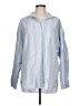 Easel Stripes Blue Long Sleeve Blouse Size L - photo 1