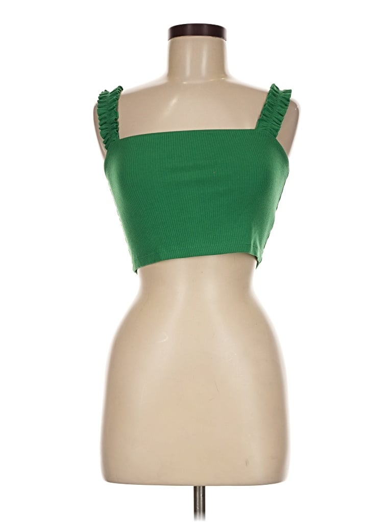 Pre-owned Sunday Best Tube Top Green Strapless Neckline Tops