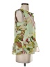 Kaari Blue 100% Polyester Green Sleeveless Blouse Size S - photo 4