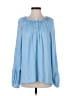 Ann Taylor LOFT 100% Polyester Blue Long Sleeve Blouse Size XL - photo 1