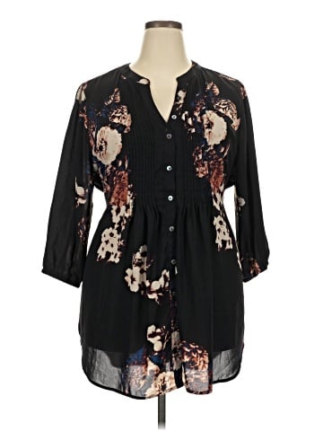 Melissa McCarthy Seven7 3/4 Sleeve Blouse (view 1)