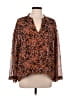 Jessica Simpson Animal Print Orange 3/4 Sleeve Blouse Size M - photo 1