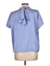 J.Crew 100% Polyester Blue Short Sleeve Blouse Size L - photo 2