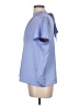 J.Crew 100% Polyester Blue Short Sleeve Blouse Size L - photo 5