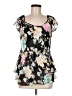 DressBarn 100% Polyester Black Short Sleeve Blouse Size M - photo 1