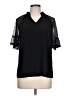 Anne Klein Black Short Sleeve Blouse Size L - photo 1