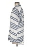BeachLunchLounge Stripes Blue Gray Short Sleeve Blouse Size M - photo 5