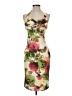Unbranded 100% Polyester Tropical Tan Green Cocktail Dress Size S - photo 1