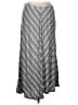 Chico's 100% Viscose Stripes Gray Casual Skirt Size Lg (2) - photo 1