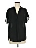 Daniel Rainn 100% Polyester Black Short Sleeve Blouse Size M - photo 1