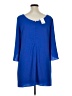 AB Studio 100% Polyester Solid Blue Casual Dress Size XL - photo 2