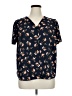 1.State 100% Polyester Floral Blue Short Sleeve Blouse Size 1X - photo 1