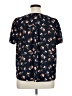 1.State 100% Polyester Floral Blue Short Sleeve Blouse Size 1X - photo 2