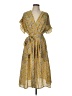 Max Studio 100% Polyester Paisley Yellow Casual Dress Size L - photo 1