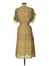 Max Studio 100% Polyester Paisley Yellow Casual Dress Size L - photo 2