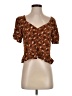 ABound 100% Viscose Brown Short Sleeve Top Size S - photo 1