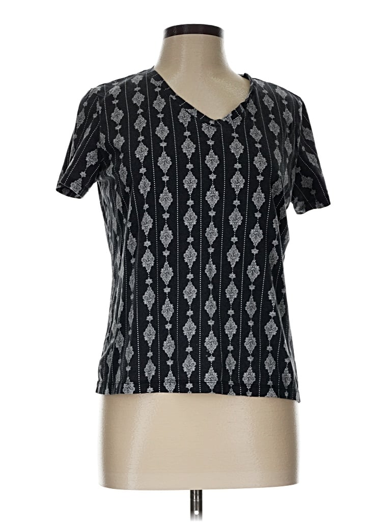 Pre-owned Lands' End Short Sleeve T-shirt In Black