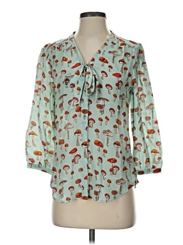 Moulinette Soeurs 3/4 Sleeve Silk Top (view 1)