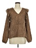 Meraki 100% Polyester Brown Long Sleeve Blouse Size M - photo 1
