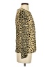 J.Crew 100% Rayon Animal Print Gold Long Sleeve Blouse Size 2 - photo 4