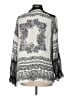Kobi Halperin 100% Silk Silver 3/4 Sleeve Silk Top Size L - photo 2