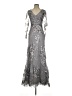 Mac Duggal 100% Polyester Silver Cocktail Dress Size 4 - photo 1