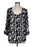 NY Collection 100% Polyester Blue 3/4 Sleeve Blouse Size L - photo 1