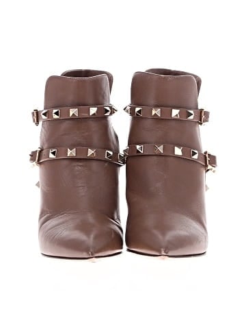 Valentino Garavani Leather Rockstud Booties (view 2)