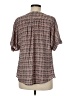 Worthington 100% Polyester Houndstooth Brown Short Sleeve Blouse Size M (petite) - photo 2