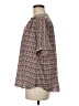 Worthington 100% Polyester Houndstooth Brown Short Sleeve Blouse Size M (petite) - photo 5