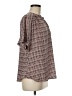 Worthington 100% Polyester Houndstooth Brown Short Sleeve Blouse Size M (petite) - photo 4
