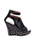 Givenchy Black Leather Spike Baroque Studded Platform Wedges Size EU 38 - photo 1