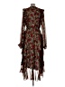 Hale Bob 100% Polyester Floral Brown Cocktail Dress Size L (estimated) - photo 2