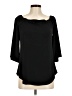 Veronica M. 100% Polyester Black 3/4 Sleeve Top Size M - photo 1