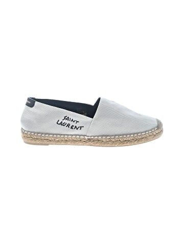 Saint Laurent Linen embroidered logo espadrille flats (view 1)