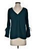 H&M 100% Polyester Teal 3/4 Sleeve Blouse Size 4 - photo 1