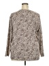 Lands' End 100% Cotton Animal Print Silver Long Sleeve Blouse Size 2X - photo 2