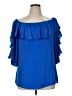 Bisou Bisou 100% Polyester Blue 3/4 Sleeve Blouse Size XL - photo 1