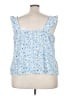 Lush 100% Polyester Blue Sleeveless Blouse Size 3X - photo 2