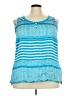 George Blue Sleeveless Blouse Size 3X - photo 1
