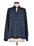 Gap 100% Polyester Paisley Blue Long Sleeve Blouse Size M - photo 1