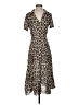 Mango 100% Viscose Animal Print Brown Casual Dress Size 4 - photo 1