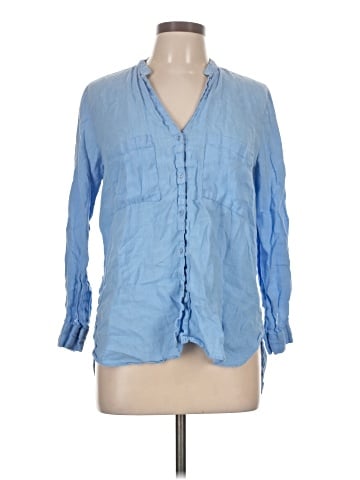 Zara 3/4 Sleeve Button-Down Shirt (view 1)