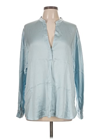 Vince. Long Sleeve Silk Top (view 1)