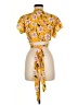 Shein 100% Polyester Yellow Short Sleeve Blouse Size M - photo 2