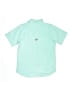 Columbia 100% Polyester Solid Teal Short Sleeve Button-Down Shirt Size 10 - 12 - photo 2