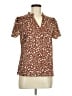 Assorted Brands 100% Polyester Brown Short Sleeve Blouse Size M - photo 1