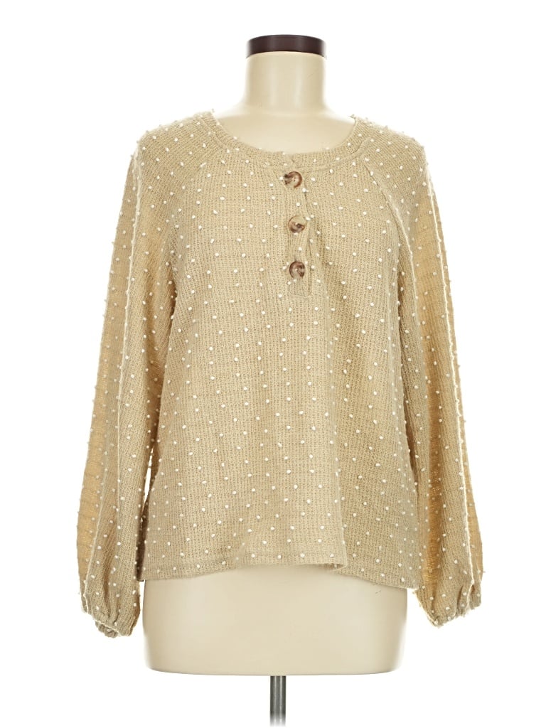 Pre-owned Blu Pepper Pullover Sweater In Tan