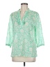 Talbots 100% Cotton Green 3/4 Sleeve Blouse Size M - photo 1