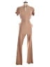 Black Halo Solid Tan Jumpsuit Size 6 - photo 1